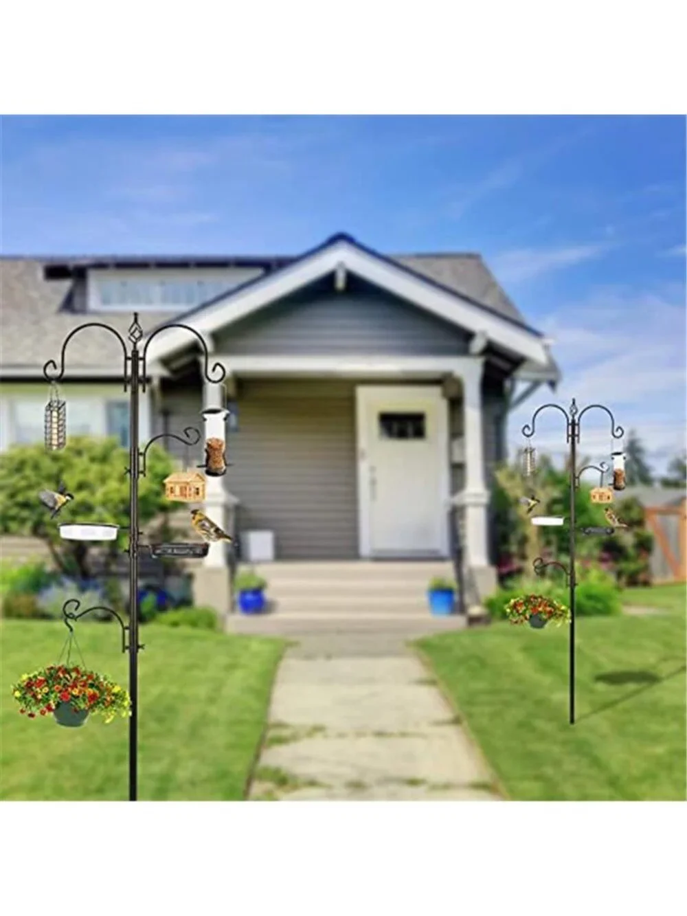 Deluxe Bird Feeding Station Kit with Multi Feeder Hanging Pole, Metal SuetFeeder